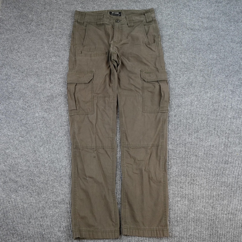 Filson Cargo Pants Mens 30x34 (32x32) Green Ripstop Canvas Workwear Buckhorn